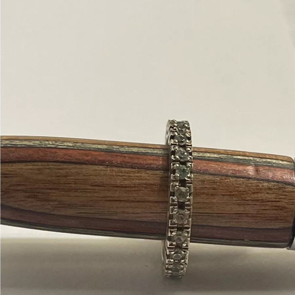 LADIES STERLING SILVER 925 CUBIC ZIRCONIA ETERNITY CZ ESTATE RING SIZE 6.75